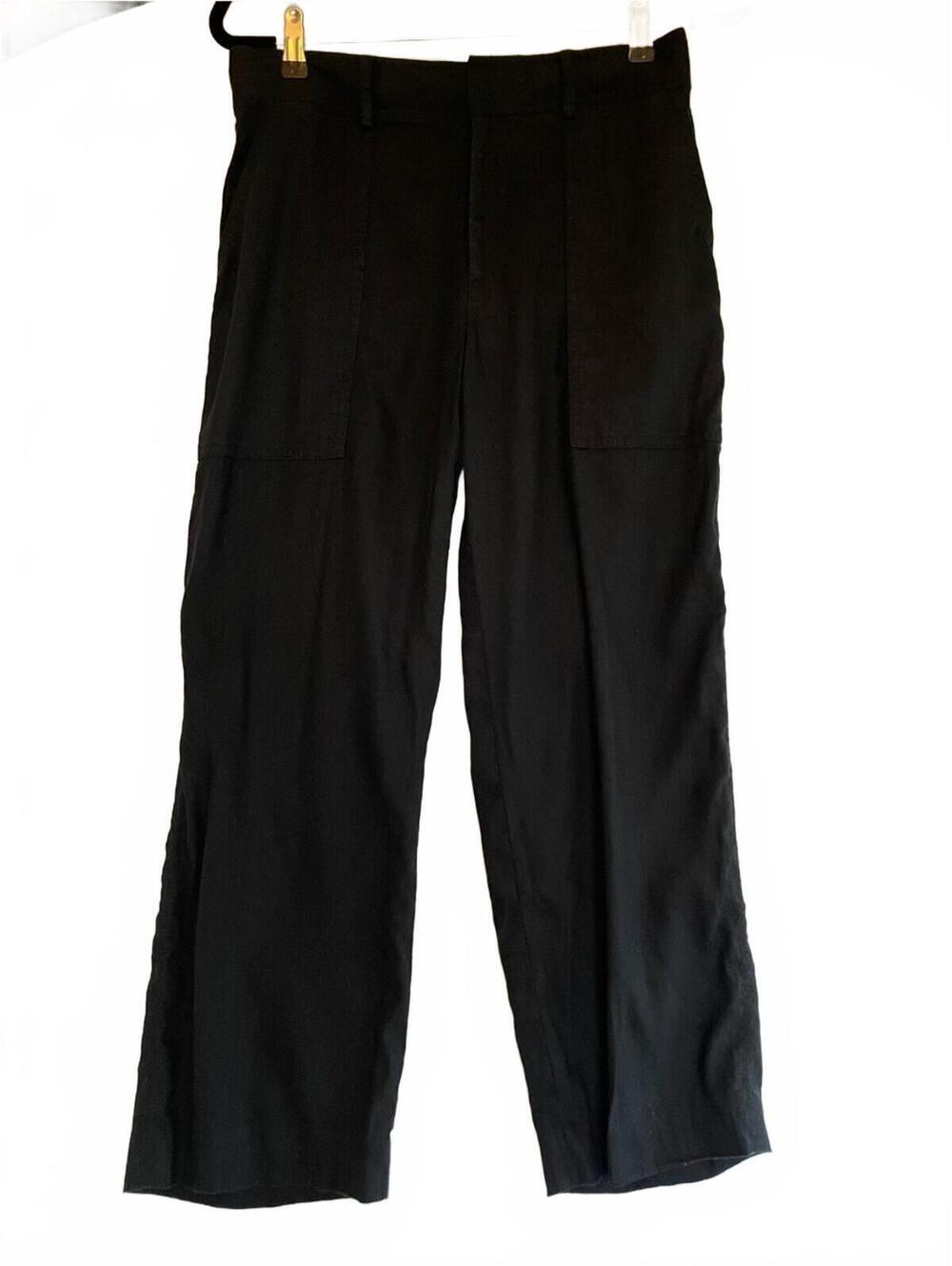 Club Monaco Black Linen Ankle Pants Size 6